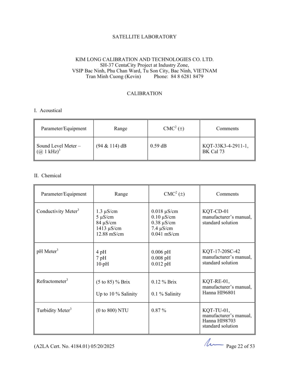 GCN ISO/IEC 17025:2017 được cấp bởi A2LA - Trang 22