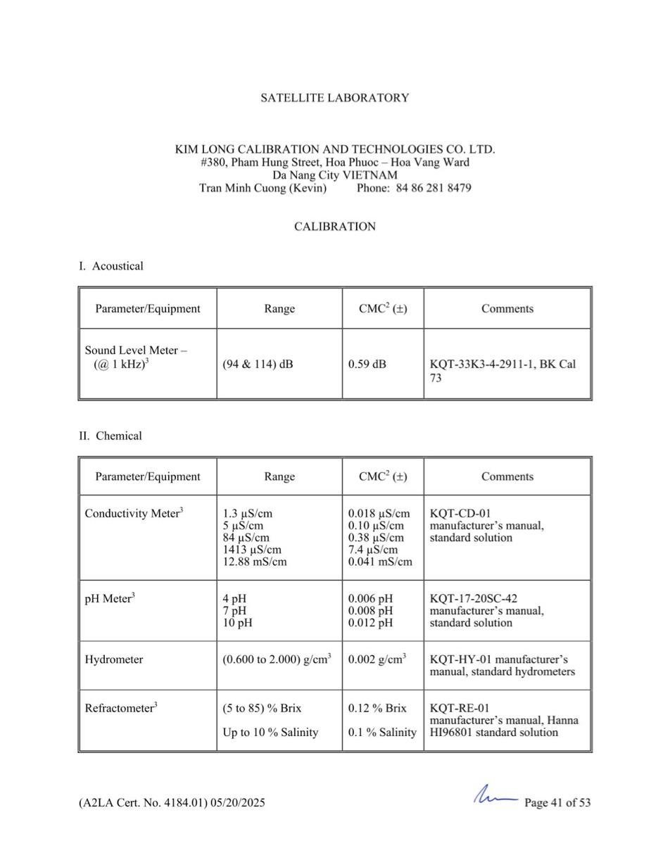 GCN ISO/IEC 17025:2017 được cấp bởi A2LA - Trang 41