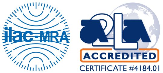 ILAC-MRA A2LA Accredited Certificate #4184